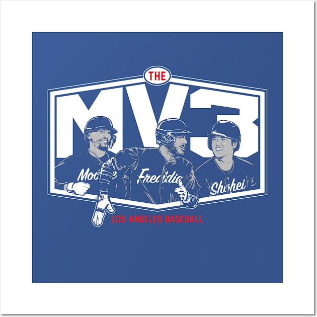 Shohei Ohtani Mookie Betts & Freddie Freeman The MV3 Wall Art by KraemerShop